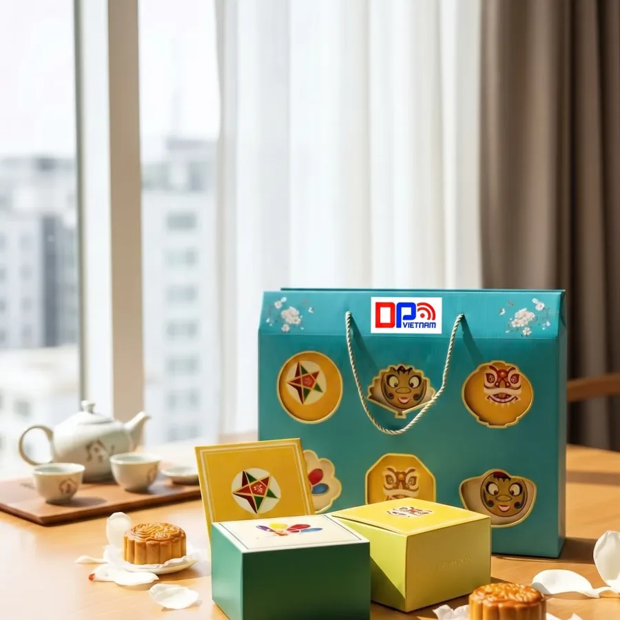 Hộp Đựng Bánh Trung Thu Dáng Túi Xách Đục Cửa Sổ Cao Cấp, Thiết Kế Độc Quyền Theo Yêu Cầu
