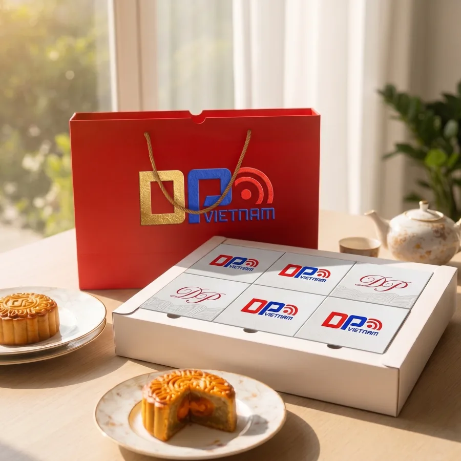 Hộp Bánh Trung Thu Liên Hoa Cát Tường Cao Cấp, Thiết Kế Độc Quyền Theo Yêu Cầu